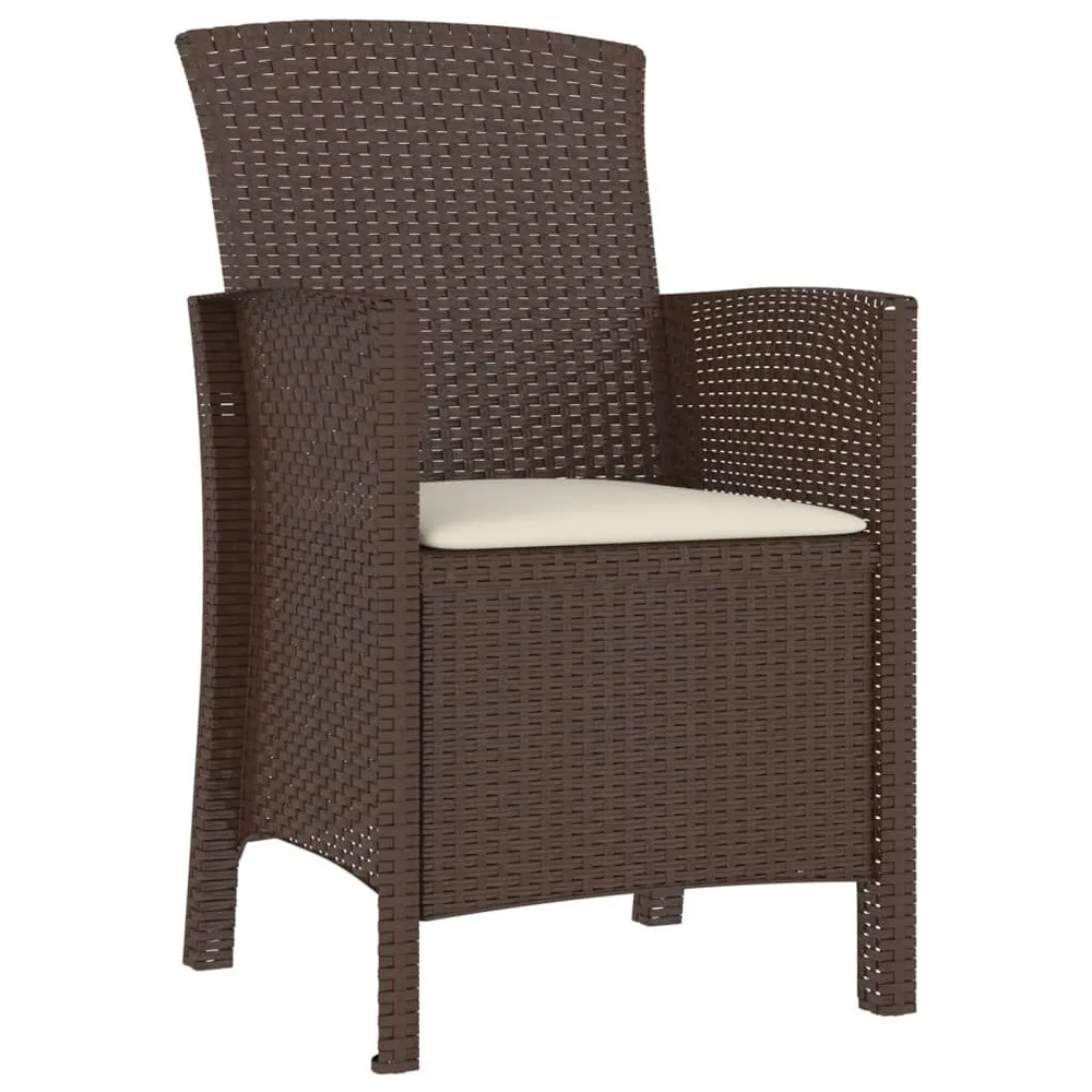 Chaise de jardin avec coussin Rotin PP Marron