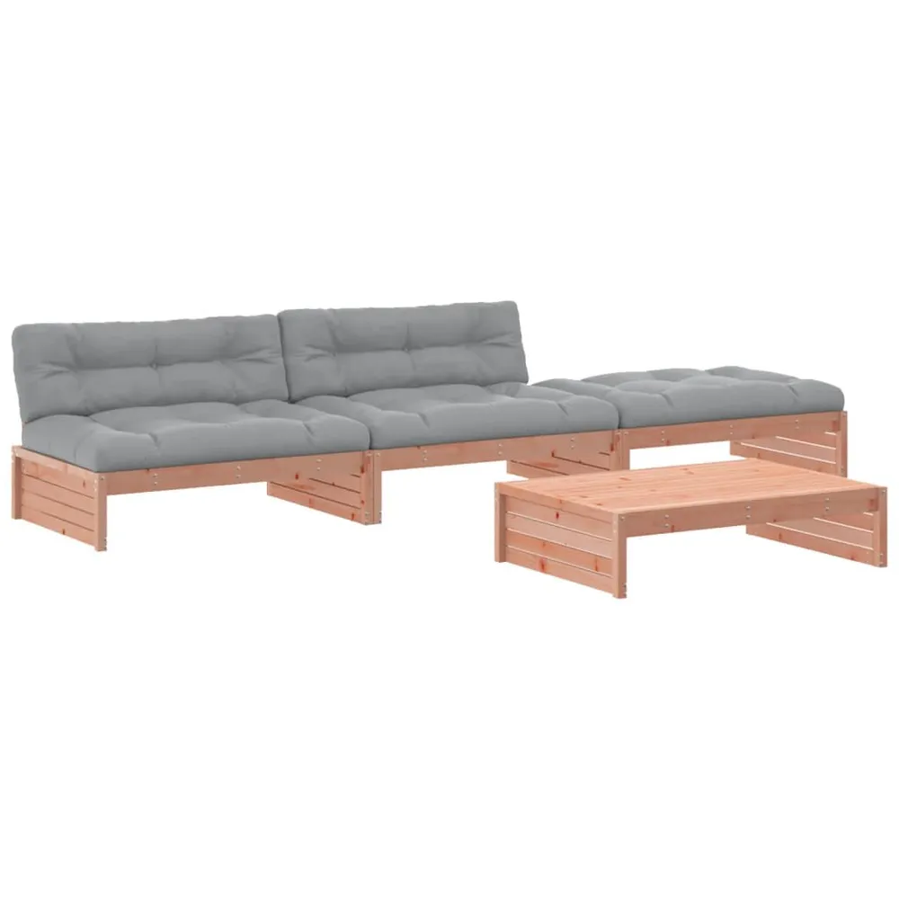 Salon de jardin 4 pcs avec coussins bois massif douglas