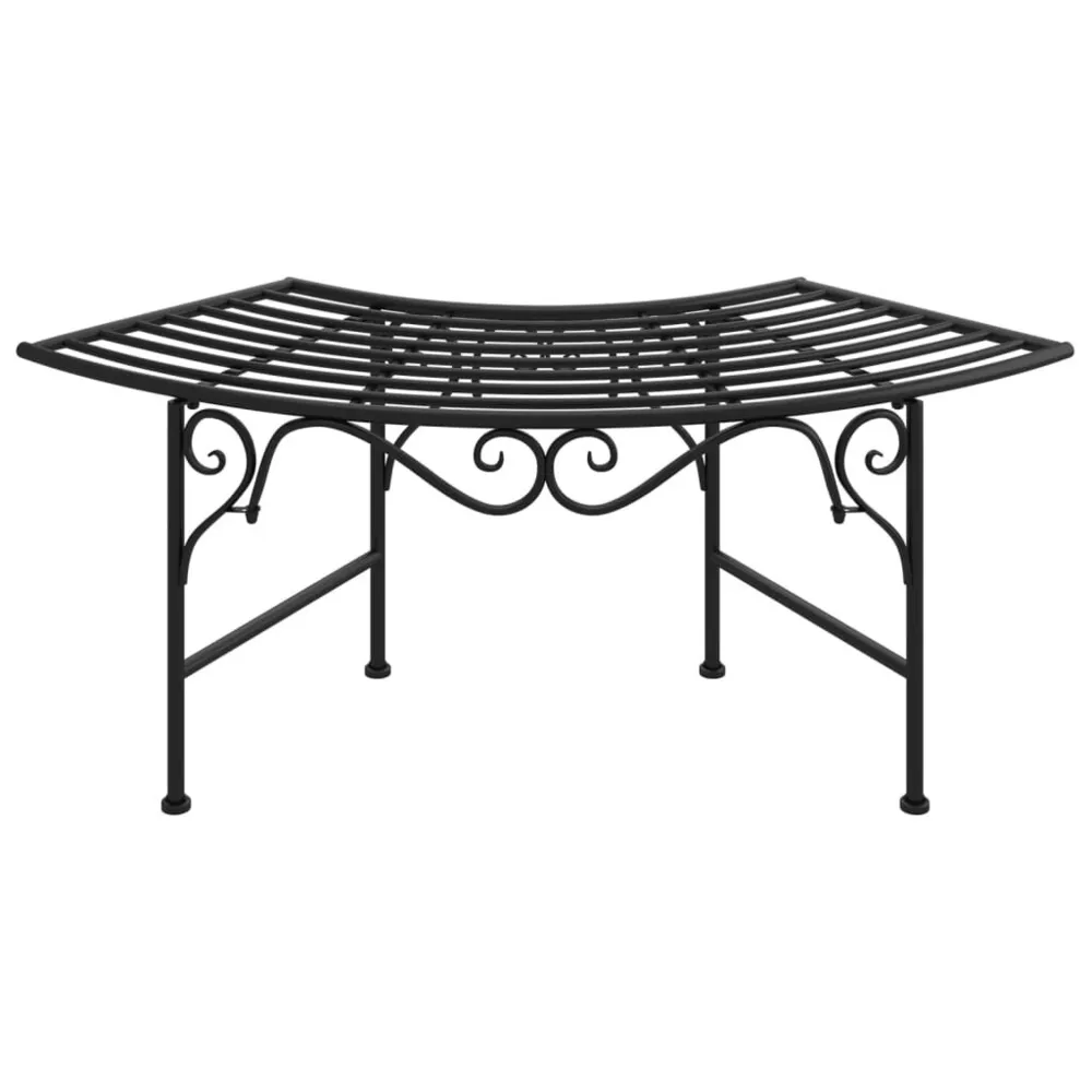 Banc tour d'arbre 113 cm Noir Acier