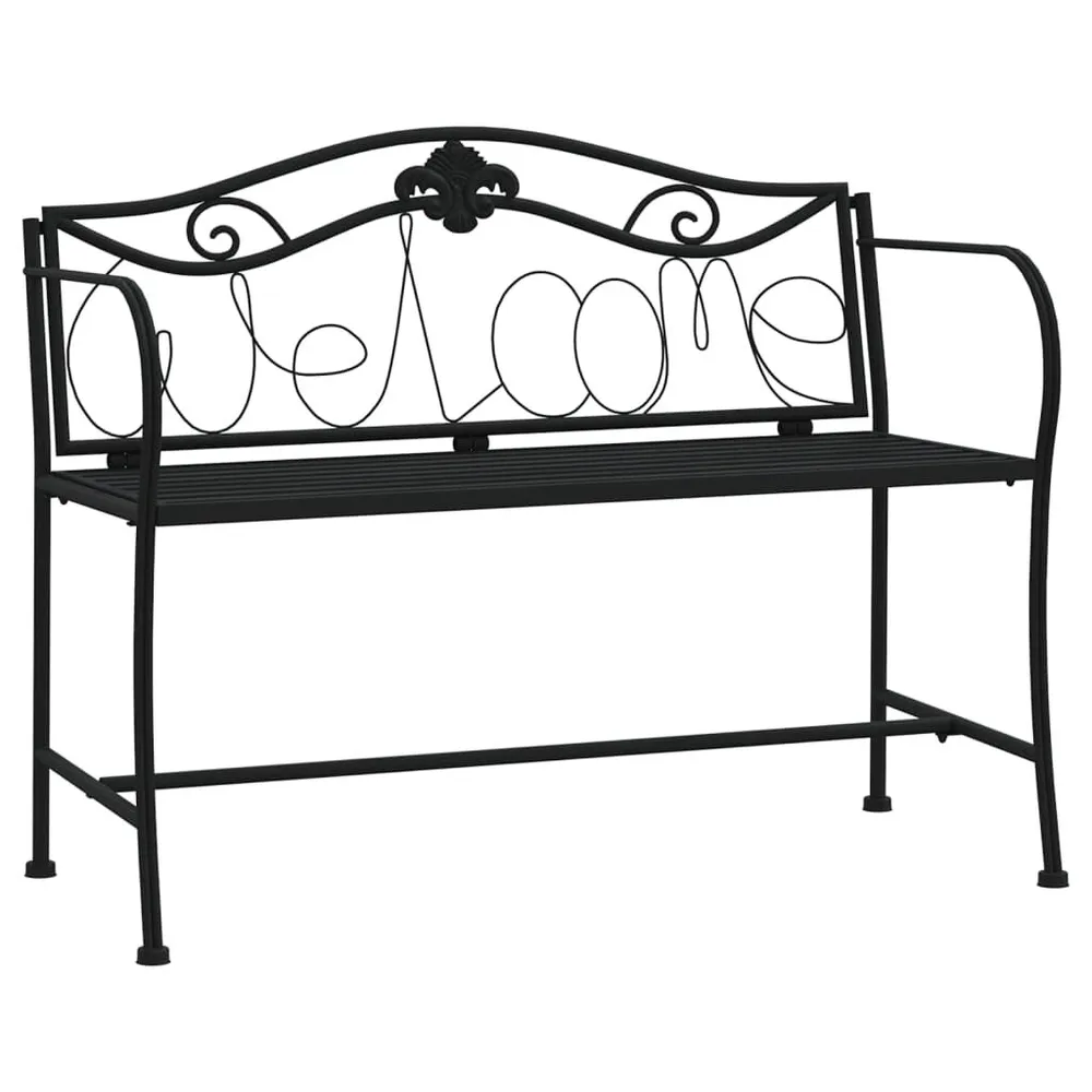 Banc de jardin 2 places 104 cm Noir Acier