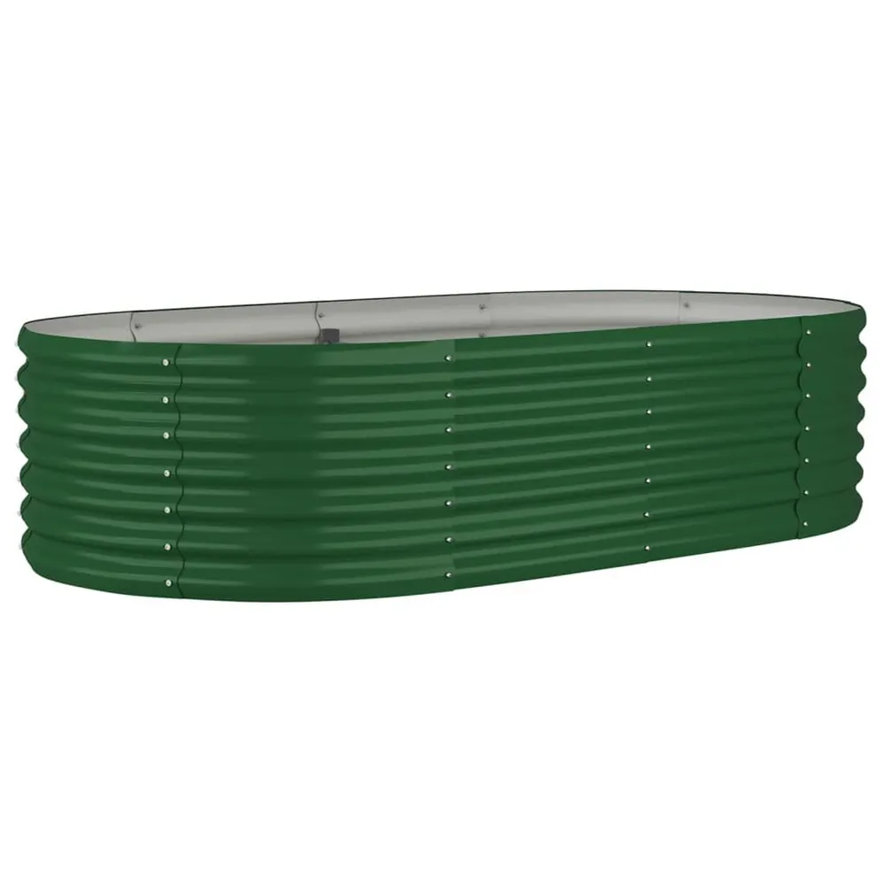 Lit surélevé de jardin Acier enduit de poudre 152x80x36 cm Vert