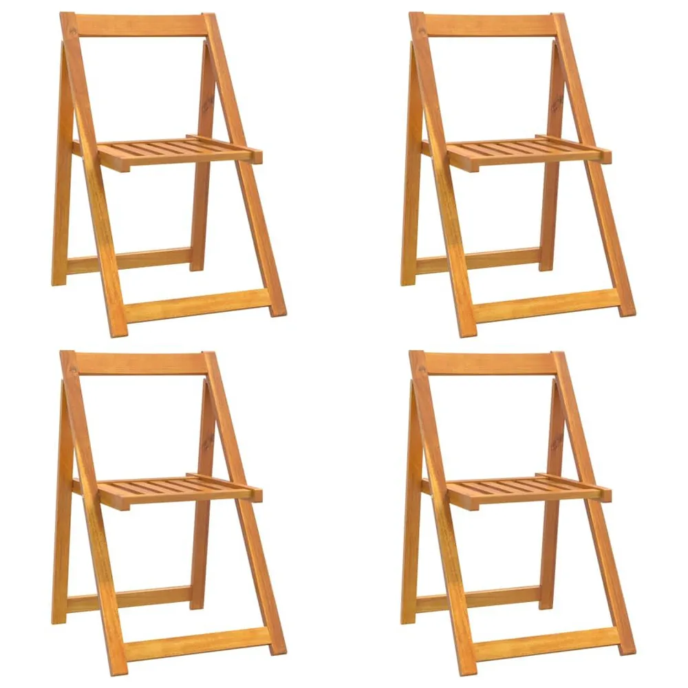 Chaises pliables de jardin lot de 4 Bois d'acacia massif