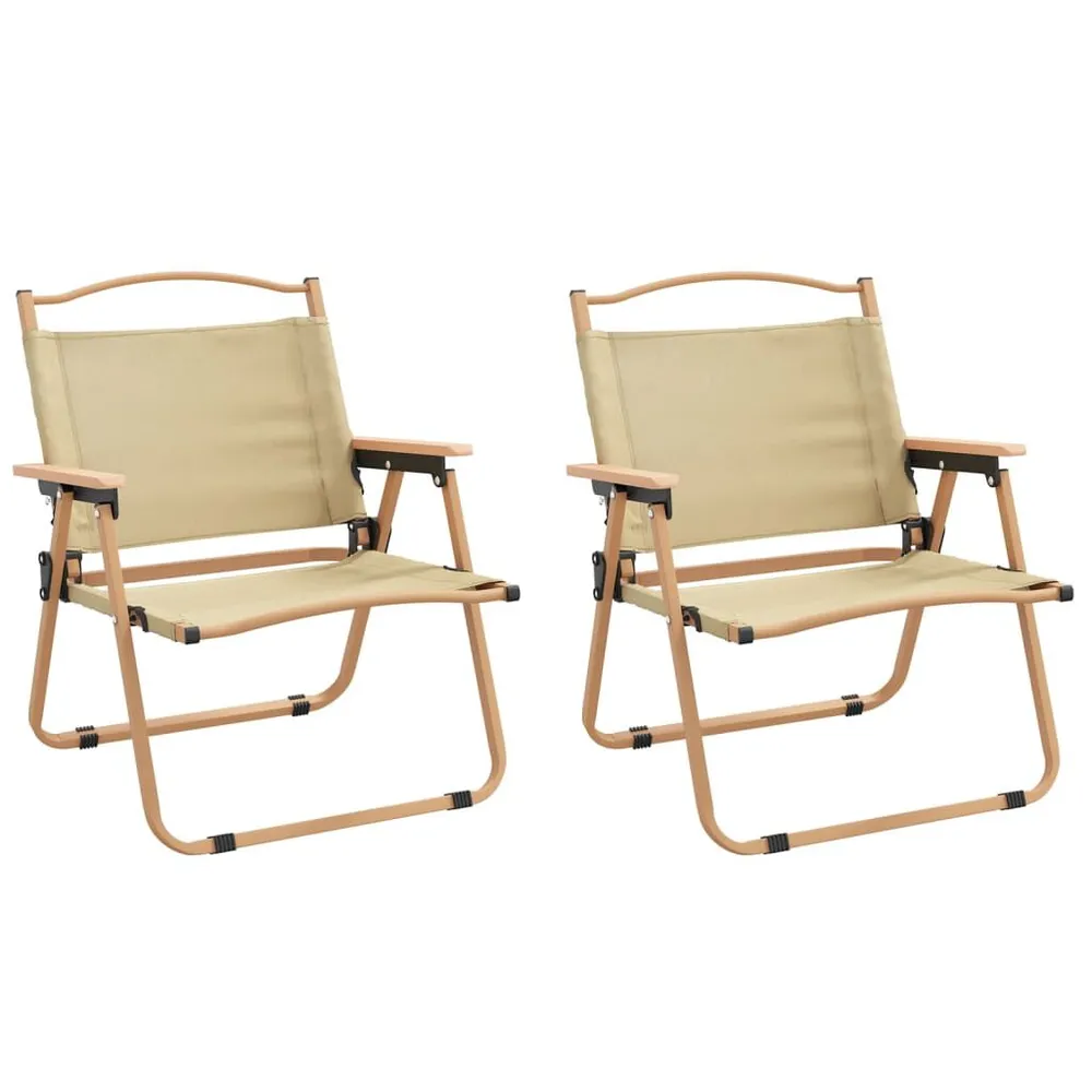 Chaises de camping lot de 2 Beige 54x43x59 cm Tissu Oxford