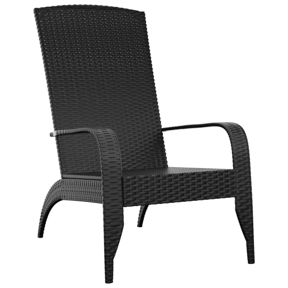 Chaise de jardin Adirondack Noir Résine tressée