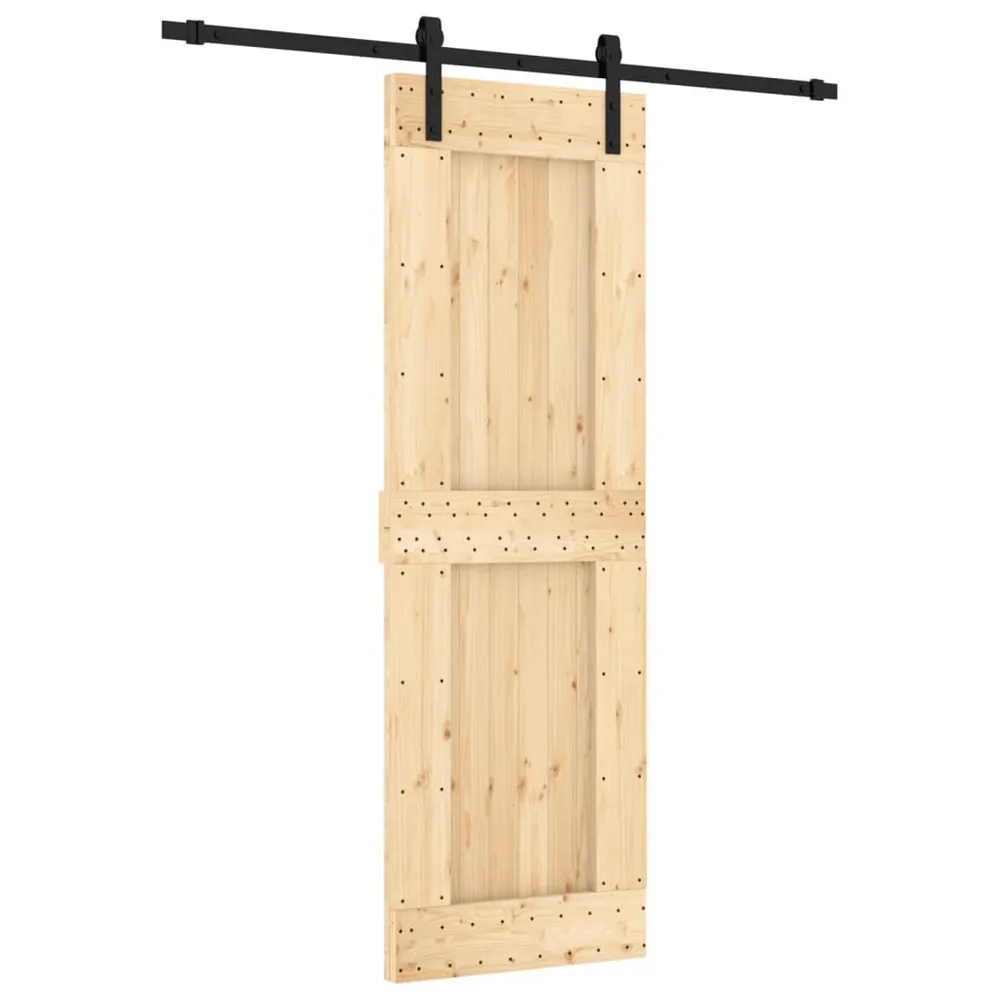 Porte coulissante et kit de quincaillerie 70x210 cm pin massif