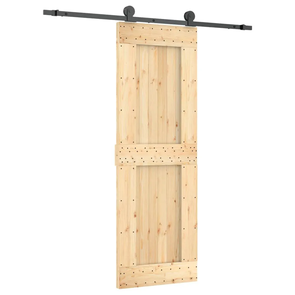 Porte coulissante et kit de quincaillerie 70x210 cm pin massif