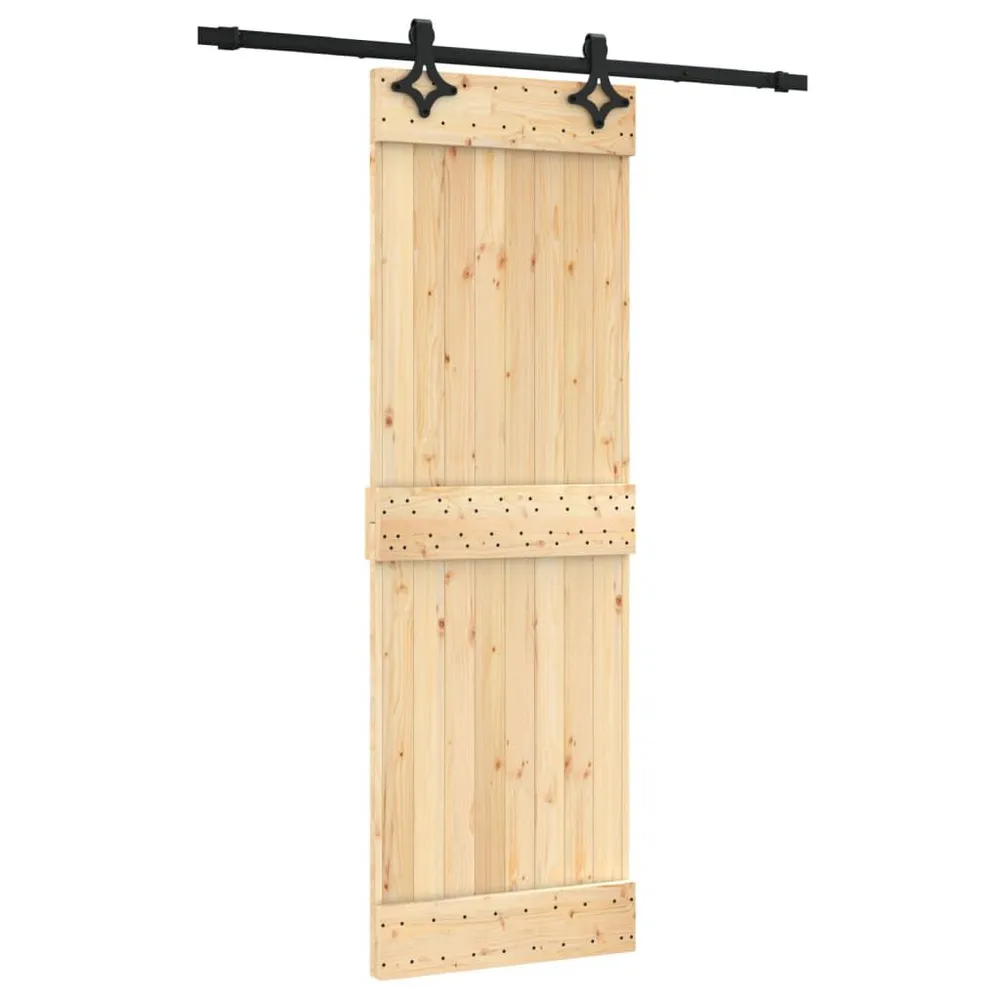 Porte coulissante et kit de quincaillerie 70x210 cm pin massif