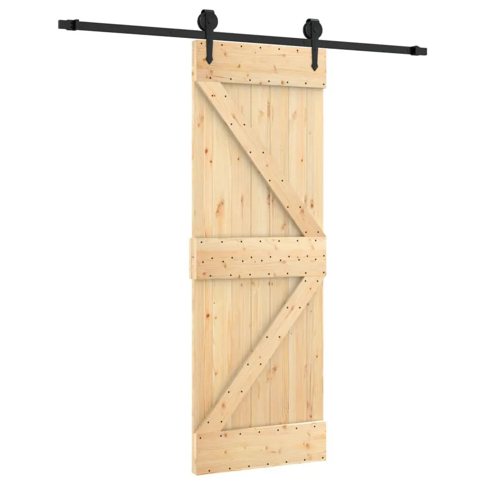 Porte coulissante et kit de quincaillerie 70x210 cm pin massif