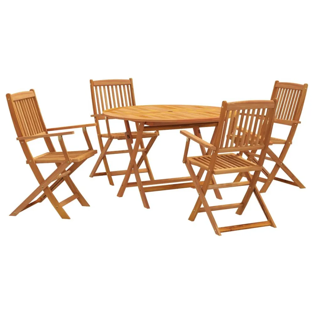 Ensemble à manger de jardin 5 pcs Bois d'acacia solide