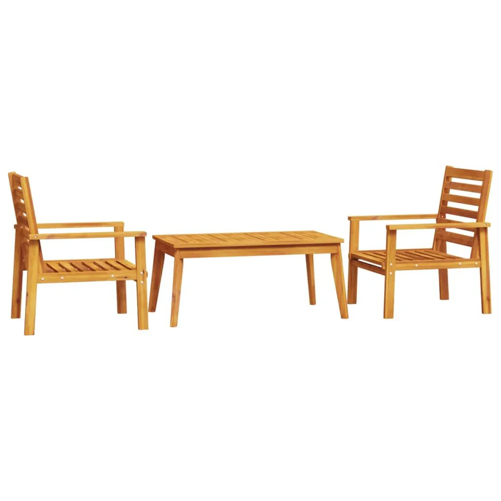 Ensemble de salon de jardin 3 pcs bois d'acacia solide