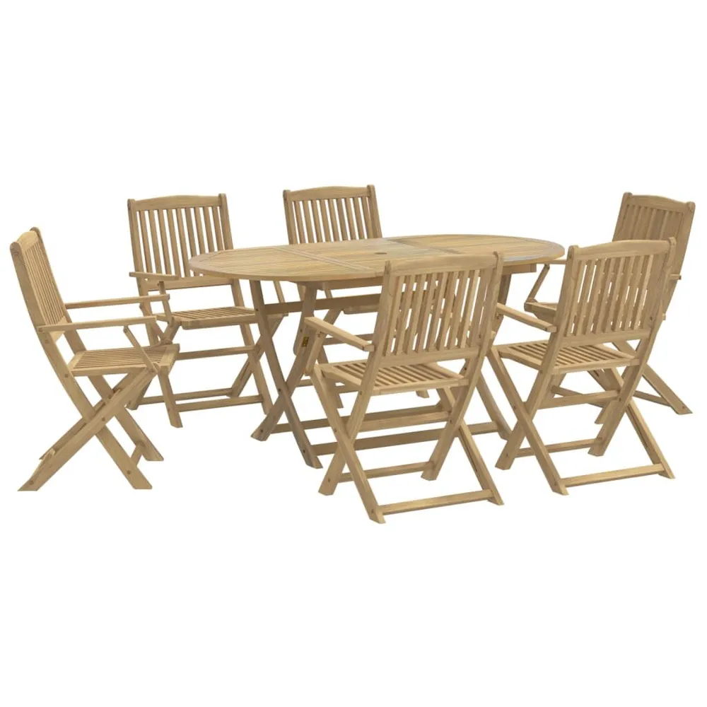 Ensemble à manger de jardin 7 pcs Bois d'acacia solide