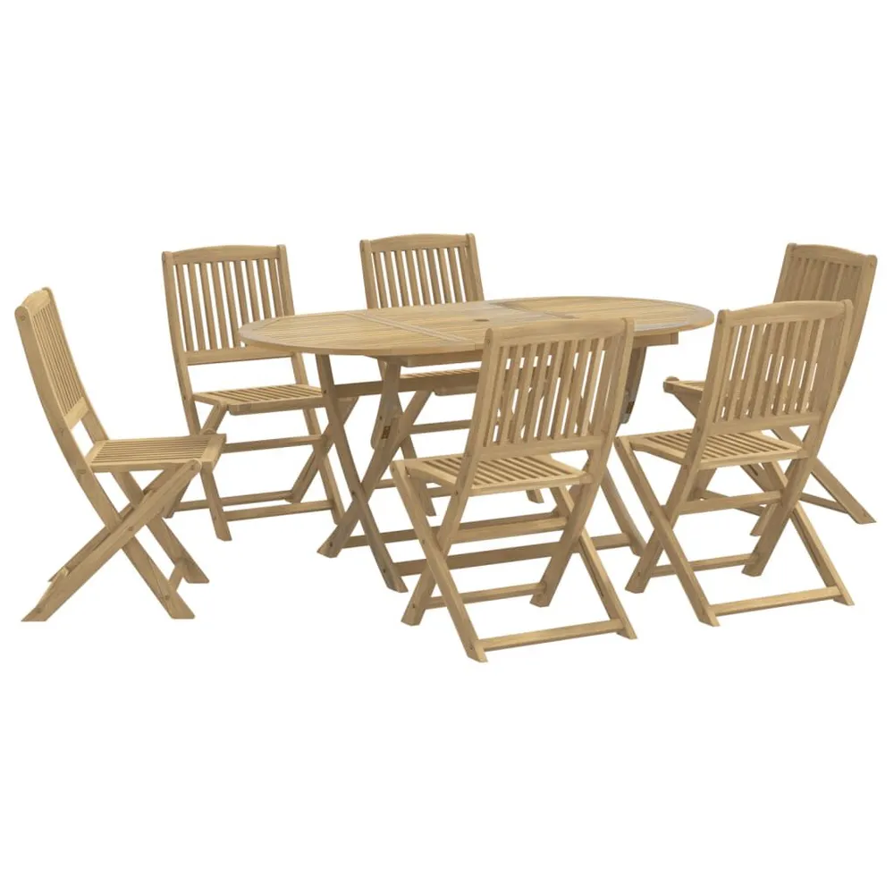 Ensemble à manger de jardin 7 pcs Bois d'acacia solide