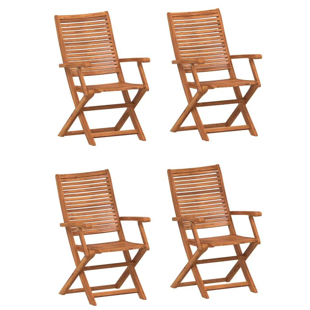 Chaises pliables de jardin lot de 4 bois massif d'acacia