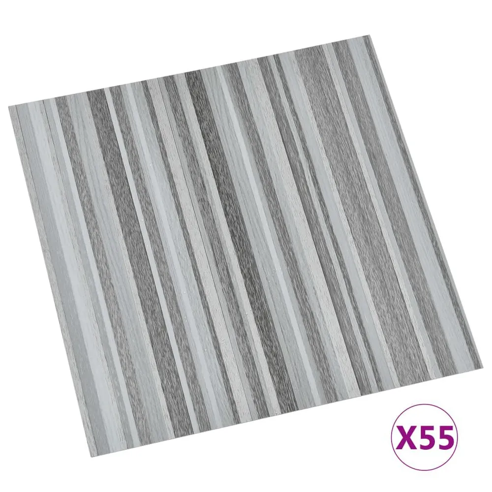 Dalles de plancher autoadhésives 55 pcs PVC 5,11 m² gris évident