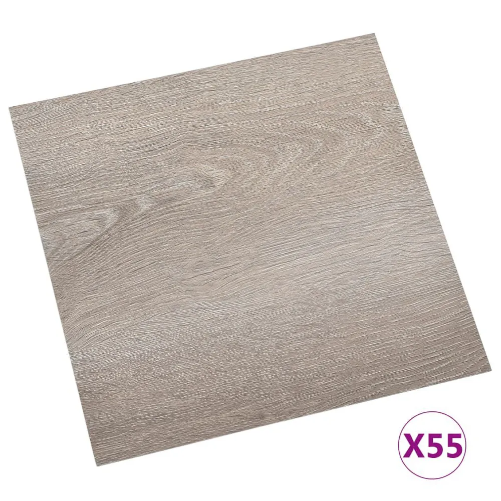 Dalles de plancher autoadhésives 55 pcs PVC 5,11 m² taupe