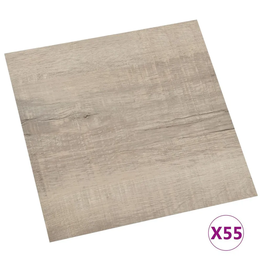 Dalles de plancher autoadhésives 55 pcs PVC 5,11 m² taupe