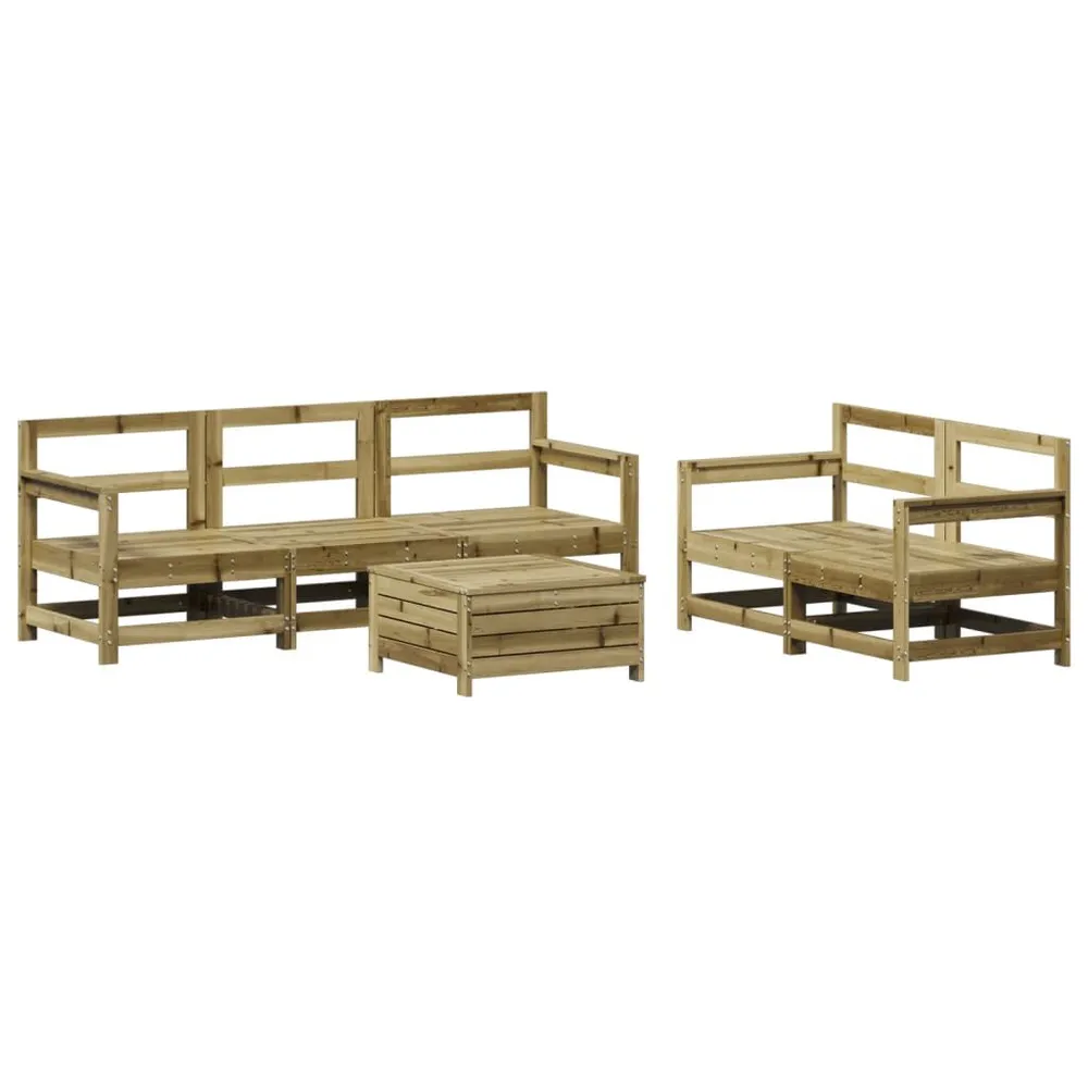 Salon de jardin 6 pcs bois de pin imprégné