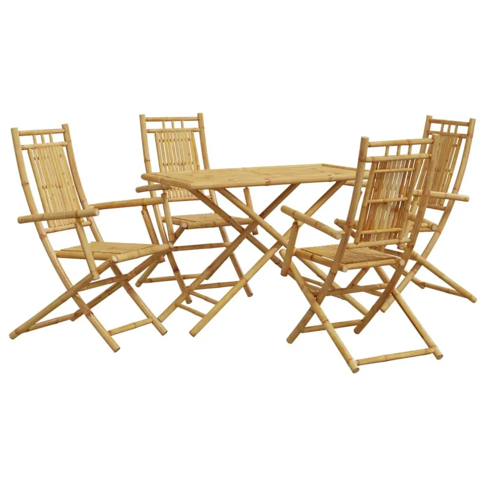 Ensemble à manger de jardin 5 pcs bambou