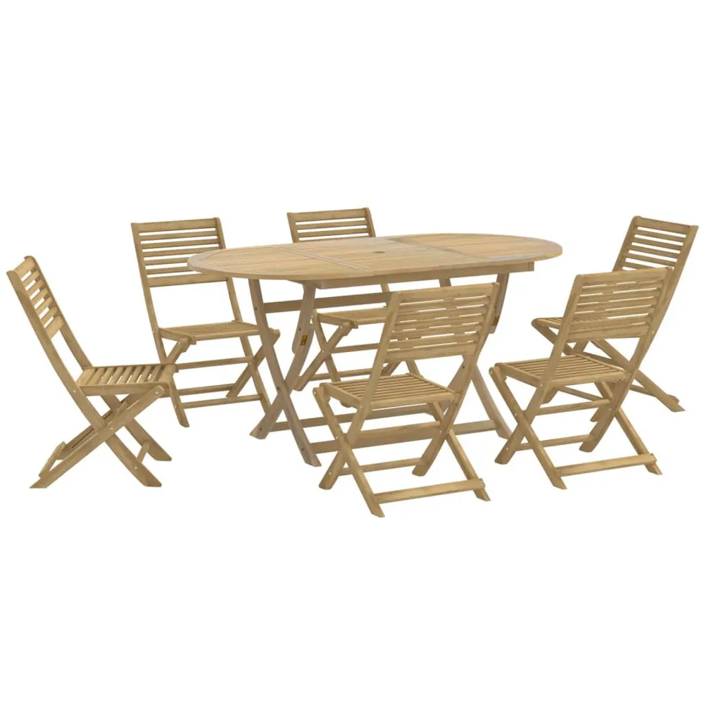 Ensemble à manger de jardin 7 pcs Bois d'acacia solide