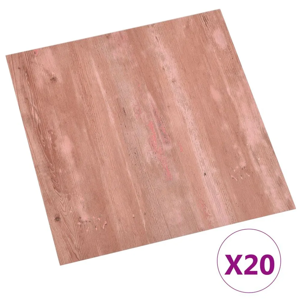 Dalles de plancher autoadhésives 20 pcs PVC 1,86 m² rouge