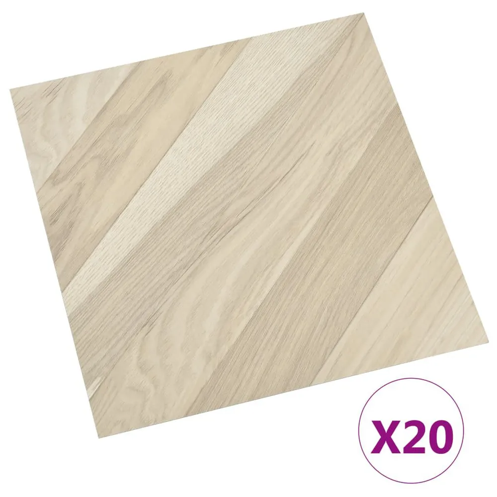 Planches de plancher autoadhésives 20 pcs PVC 1,86m² Beige rayé