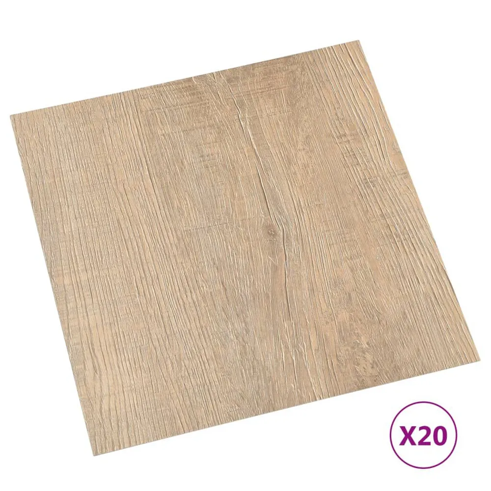 Dalles de plancher autoadhésives 20 pcs PVC 1,86 m² marron