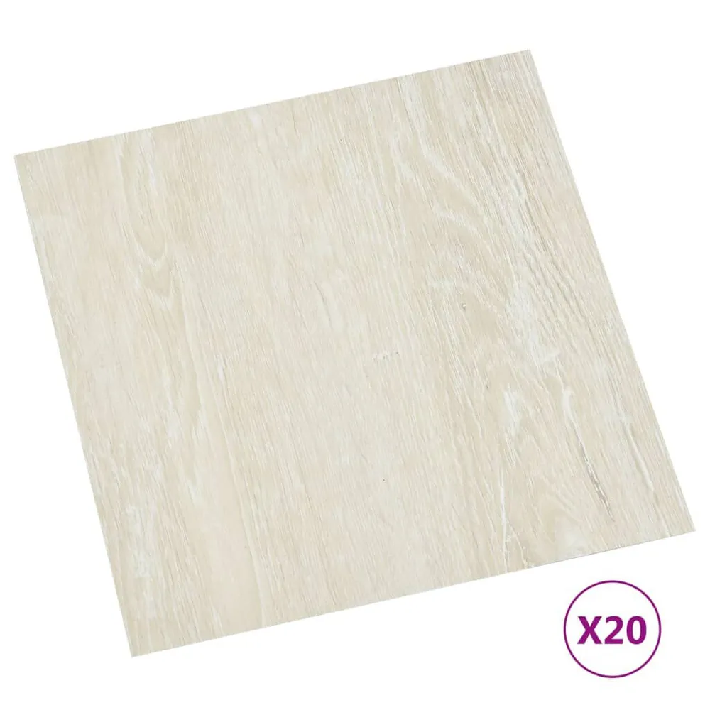 Dalles de plancher autoadhésives 20 pcs PVC 1,86 m² crème