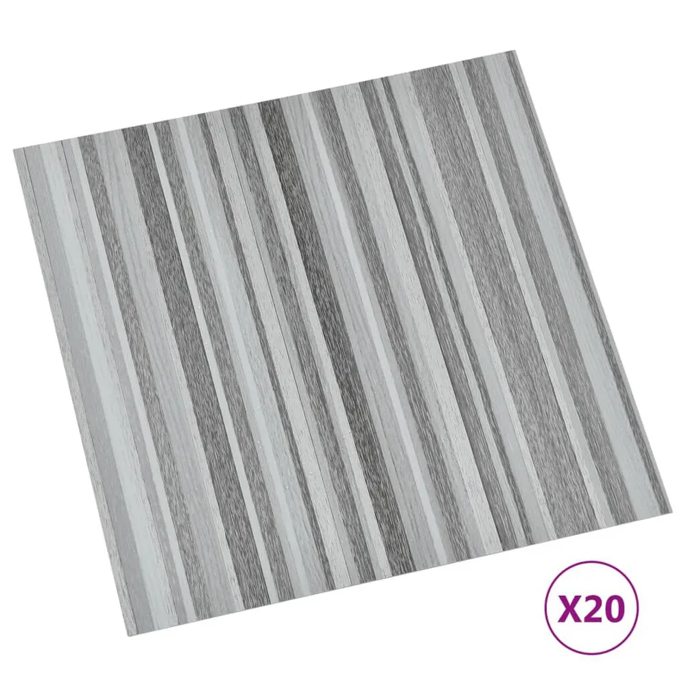 Dalles de plancher autoadhésives 20 pcs PVC 1,86 m² gris évident