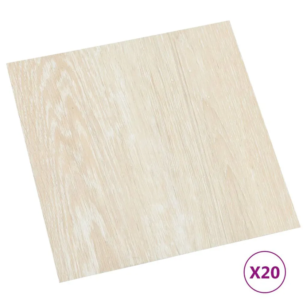 Dalles de plancher autoadhésives 20 pcs PVC 1,86 m² beige