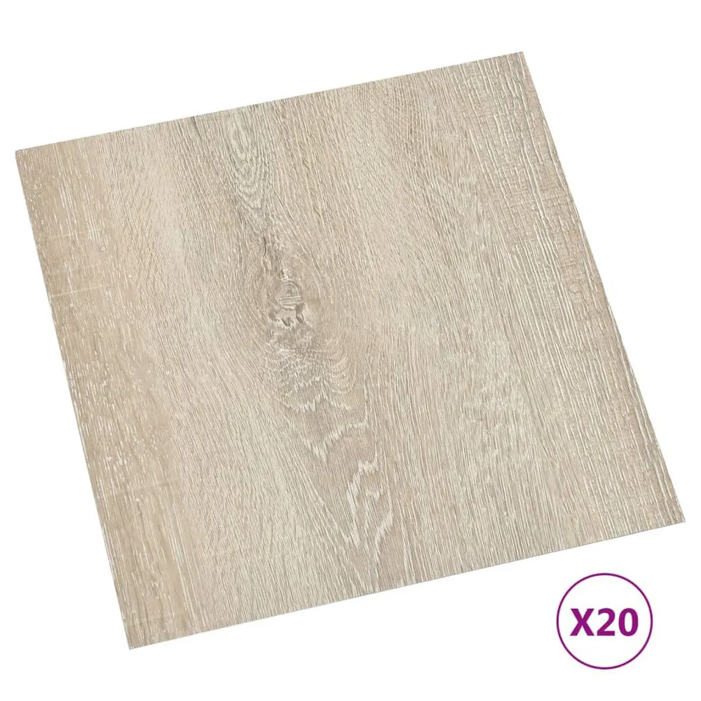 Dalles de plancher autoadhésives 20 pcs PVC 1,86 m² beige