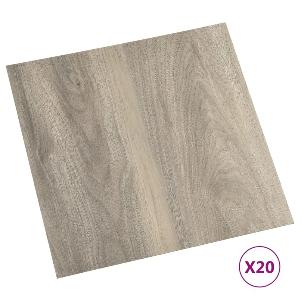 Dalles de plancher autoadhésives 20 pcs PVC 1,86 m² taupe