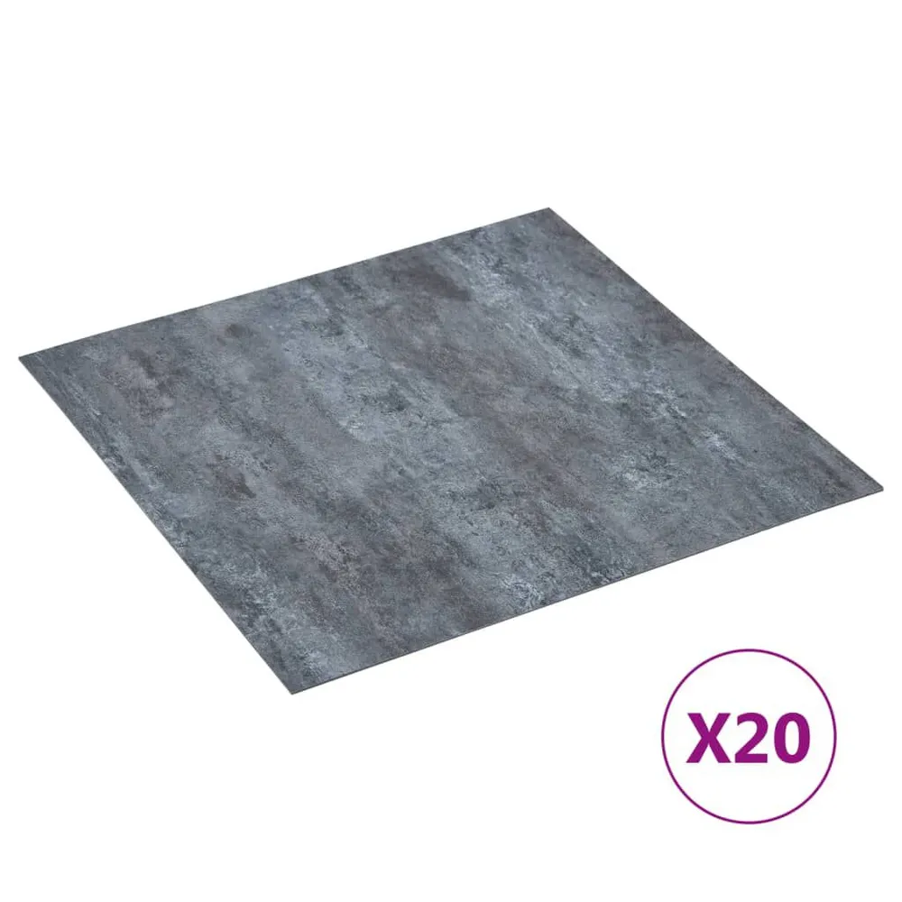 Dalles de plancher autoadhésives 20 pcs PVC 1,86 m² marbre gris