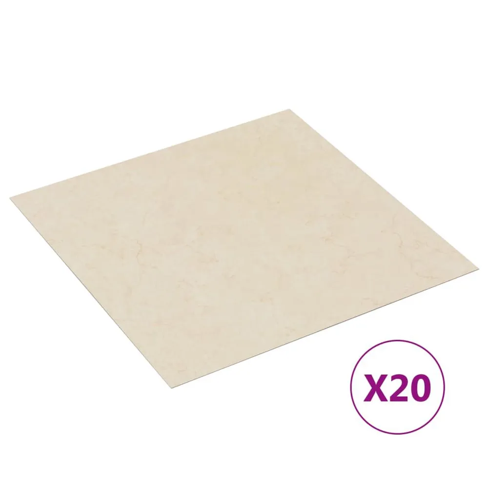 Dalles de plancher autoadhésives 20 pcs PVC 1,86 m² beige