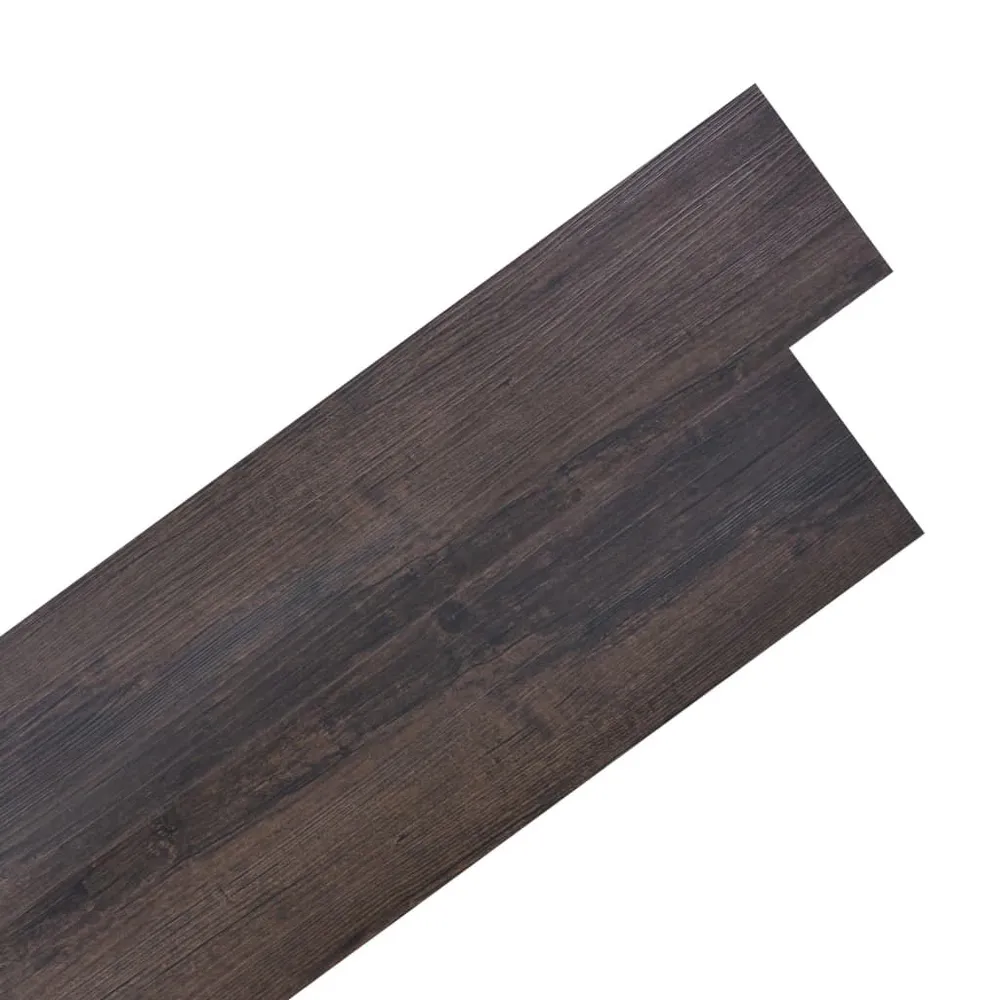 Dalles de plancher PVC autoadhésif 5,21 m² 2 mm marron foncé