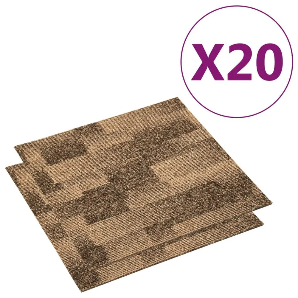 Carreaux de tapis de sol 20 pcs 5 m² Marron