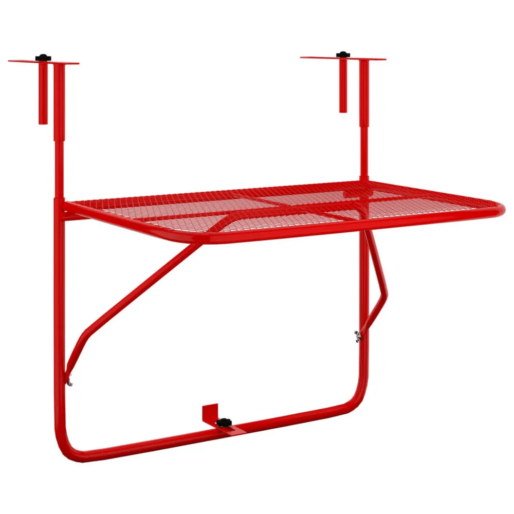 Table de balcon Rouge 60x40 cm Acier