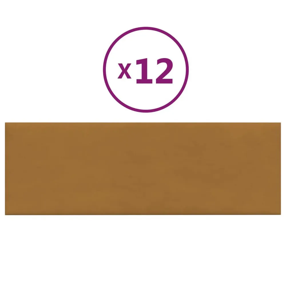 Panneaux muraux 12 pcs Marron 90x30 cm Velours 3,24 m²