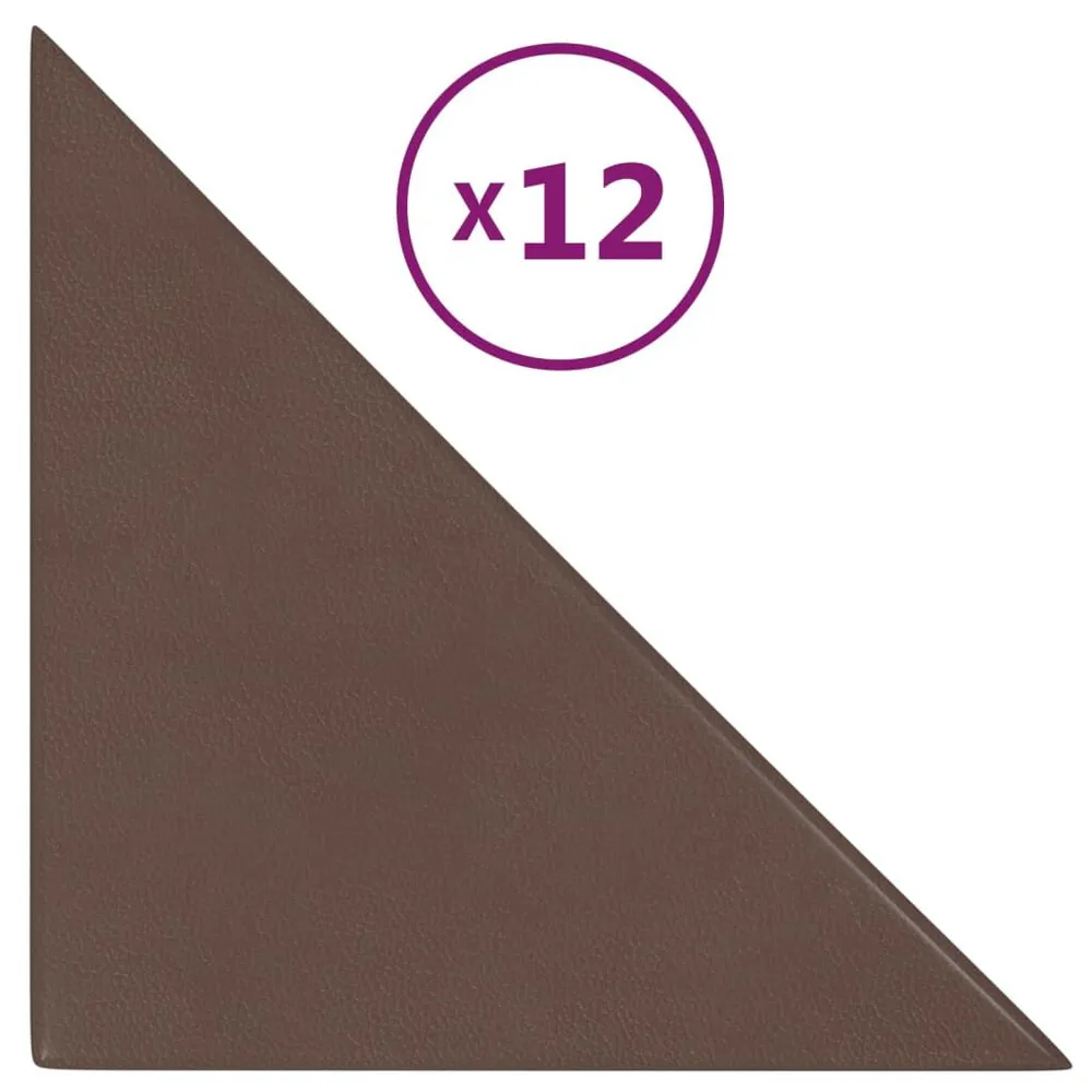 Panneaux muraux 12 pcs Marron 30x30 cm Similicuir 0,54 m²