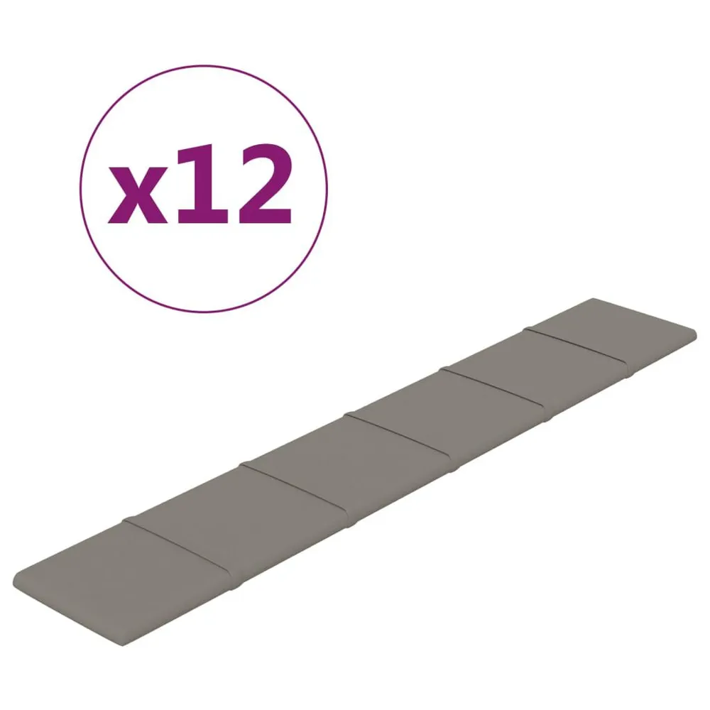 Panneaux muraux 12 pcs Gris évident 90x15 cm Velours 1,62 m²