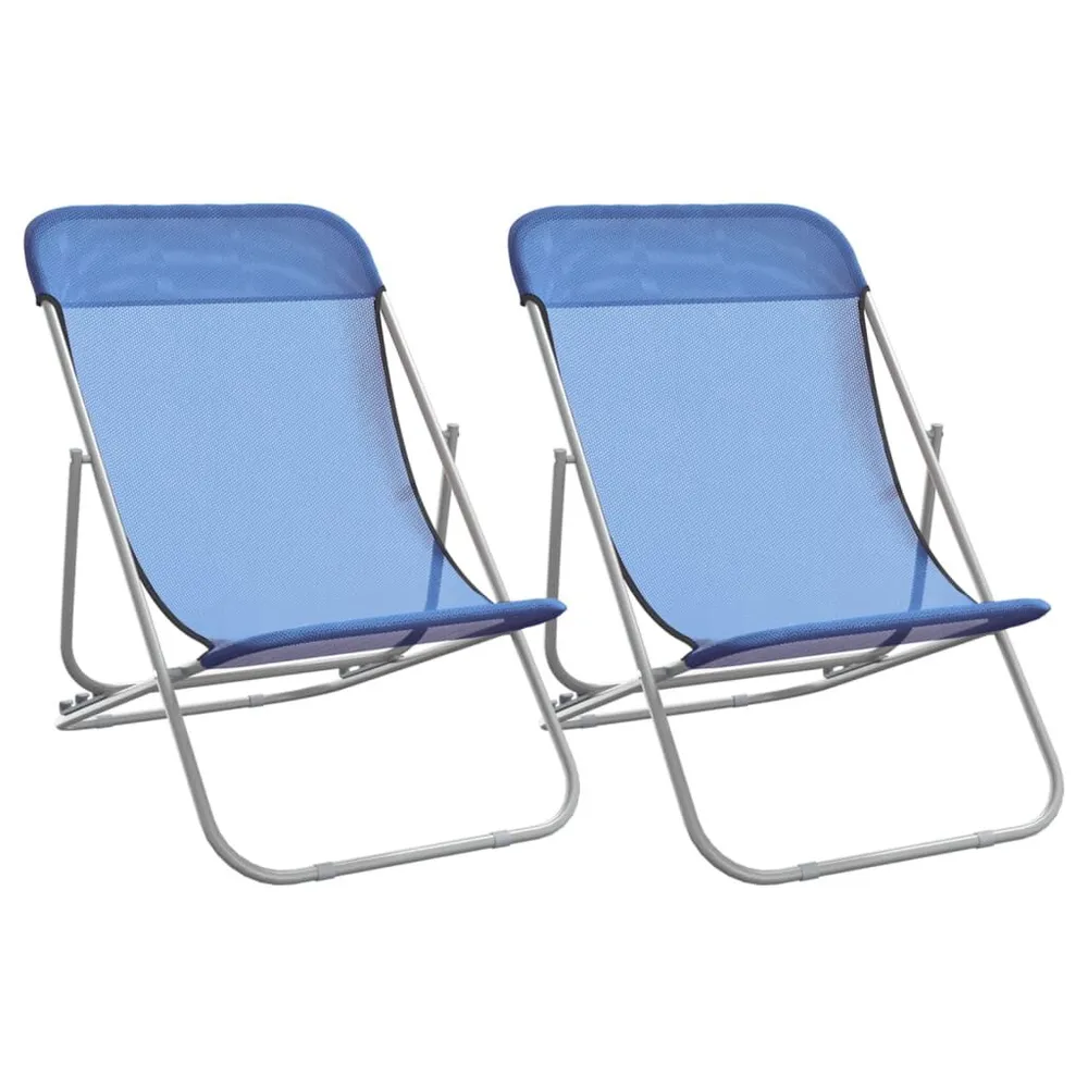 Chaises plage pliantes lot de 2 textilène acier enduit poudre