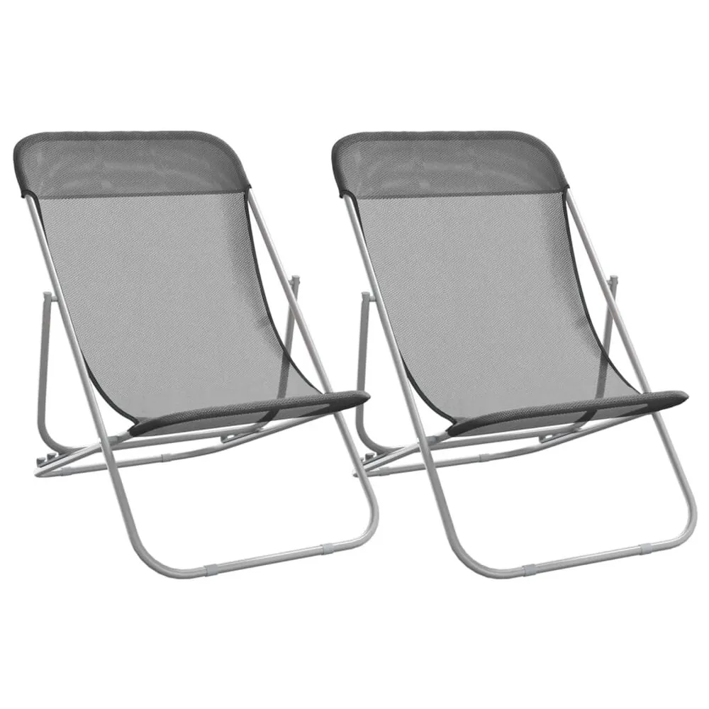 Chaises plage pliantes lot de 2 textilène acier enduit poudre