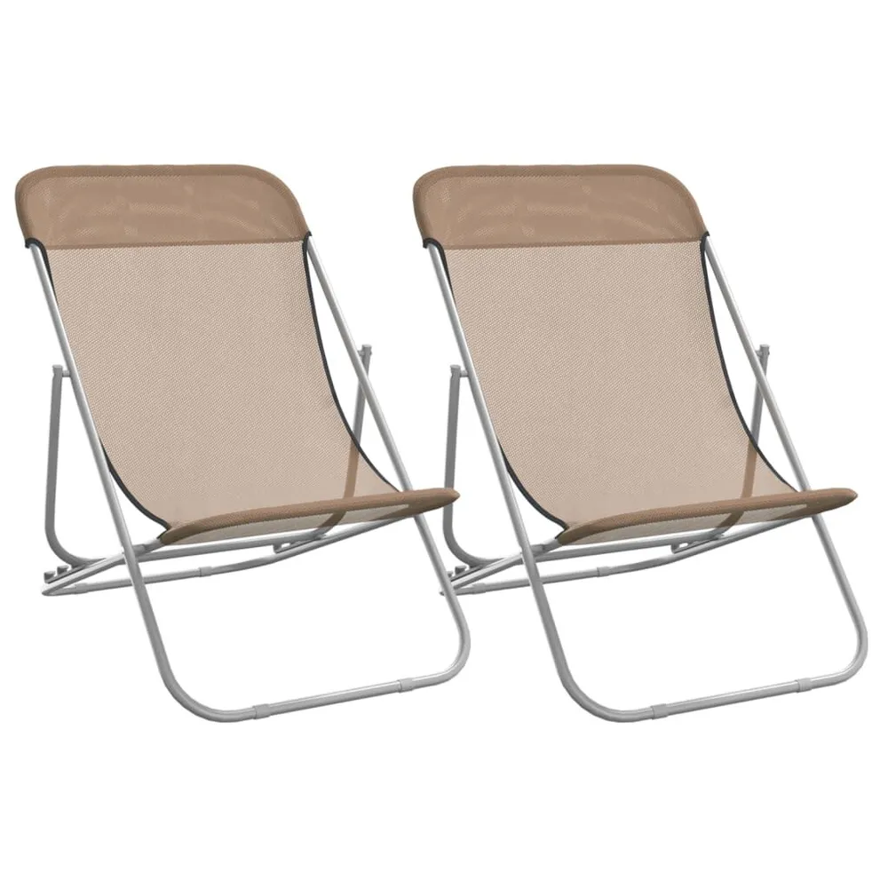 Chaises plage pliantes lot de 2 textilène acier enduit poudre