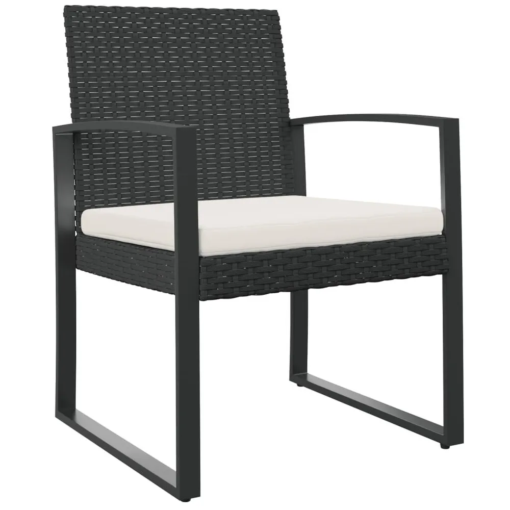 Chaises à manger de jardin lot de 2 noir rotin PP