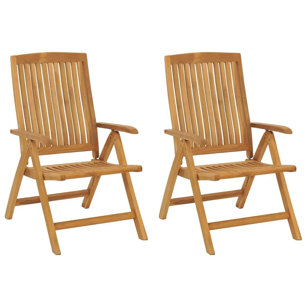 Chaises de jardin inclinables lot de 2 bois massif de teck