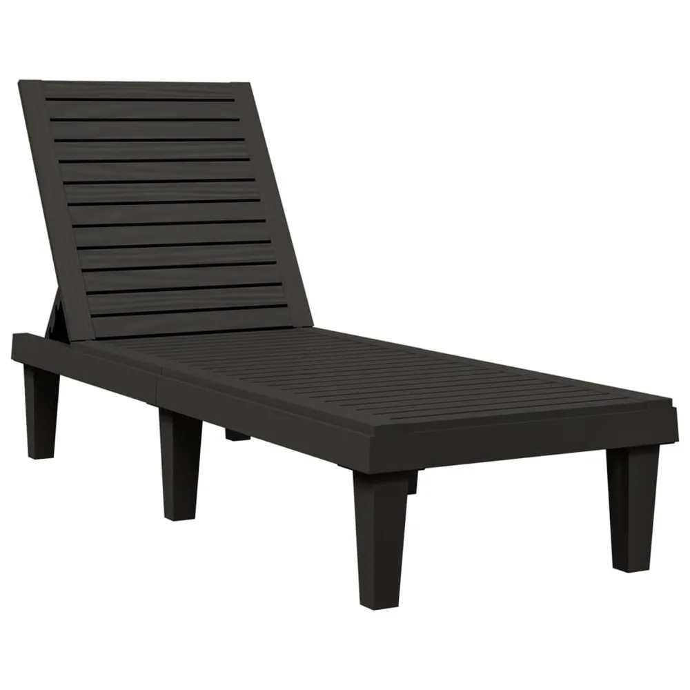 Chaise longue noir 155x58x83 cm polypropylène