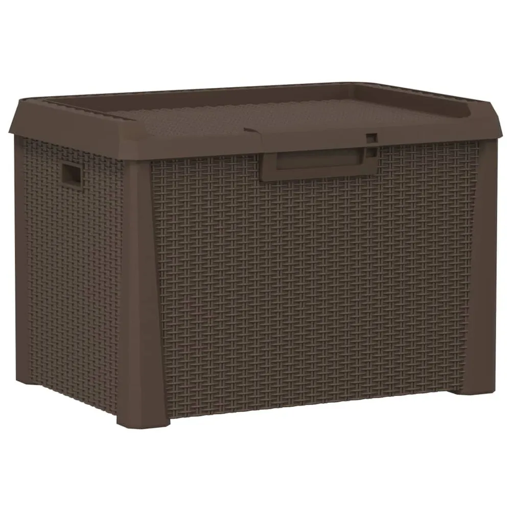 Boîte de rangement de jardin marron 125 L PP