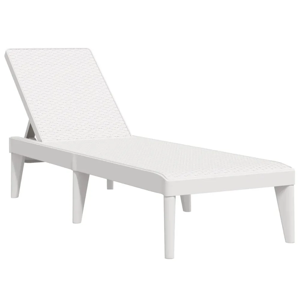 Chaise longue blanc 186x60x29 cm PP