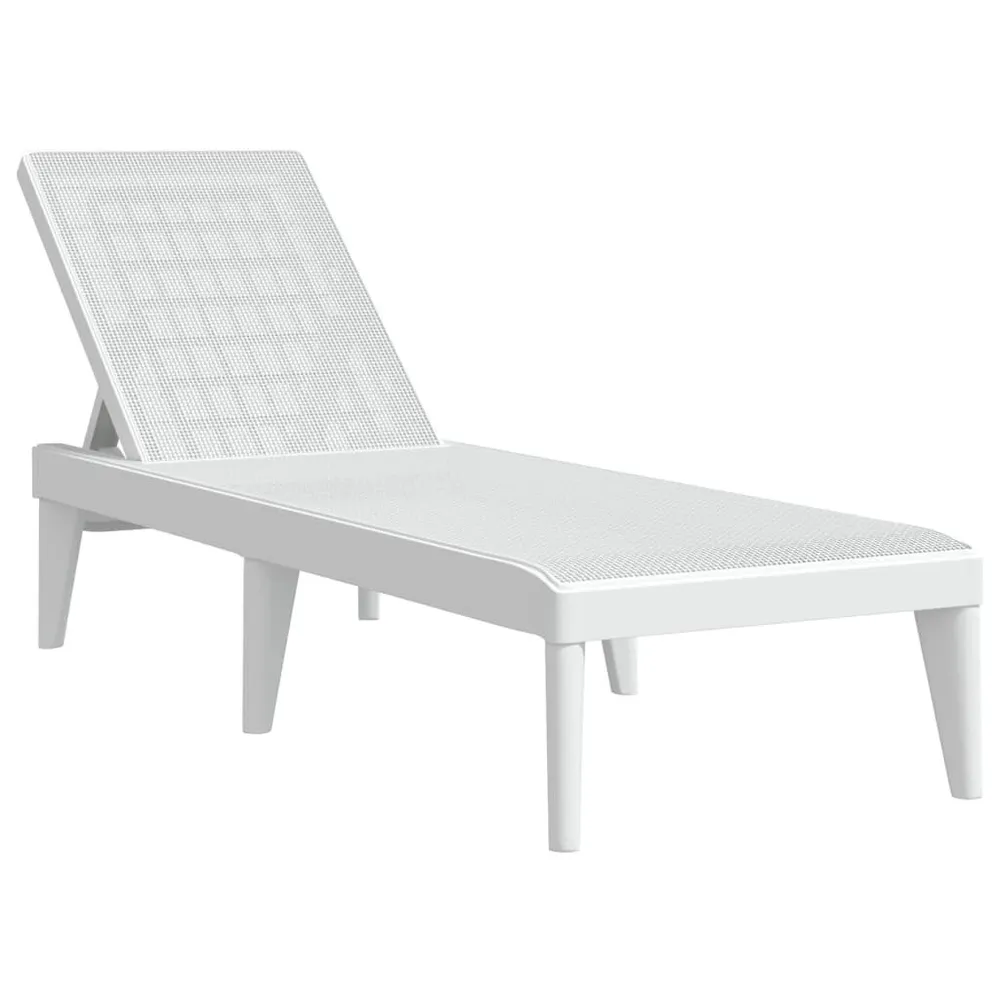 Chaise longue blanc 186x60x29 cm PP