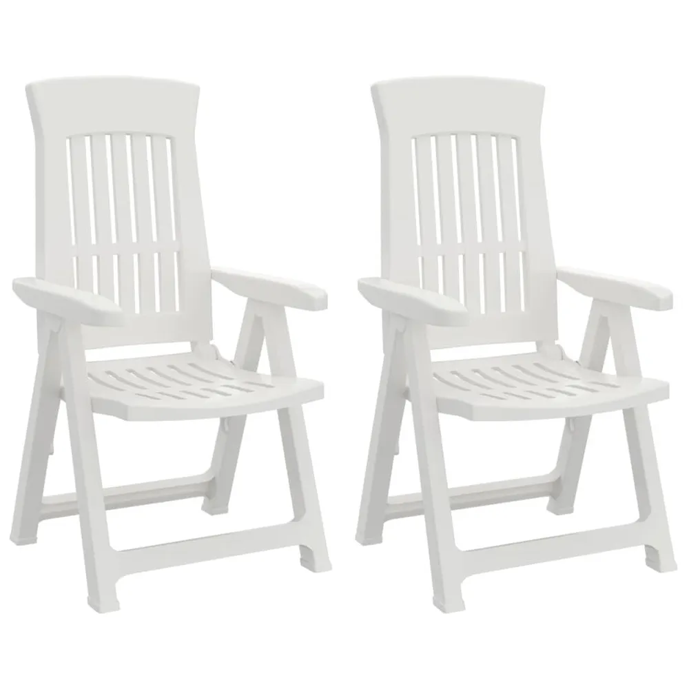 Chaises inclinables de jardin lot de 2 blanc PP