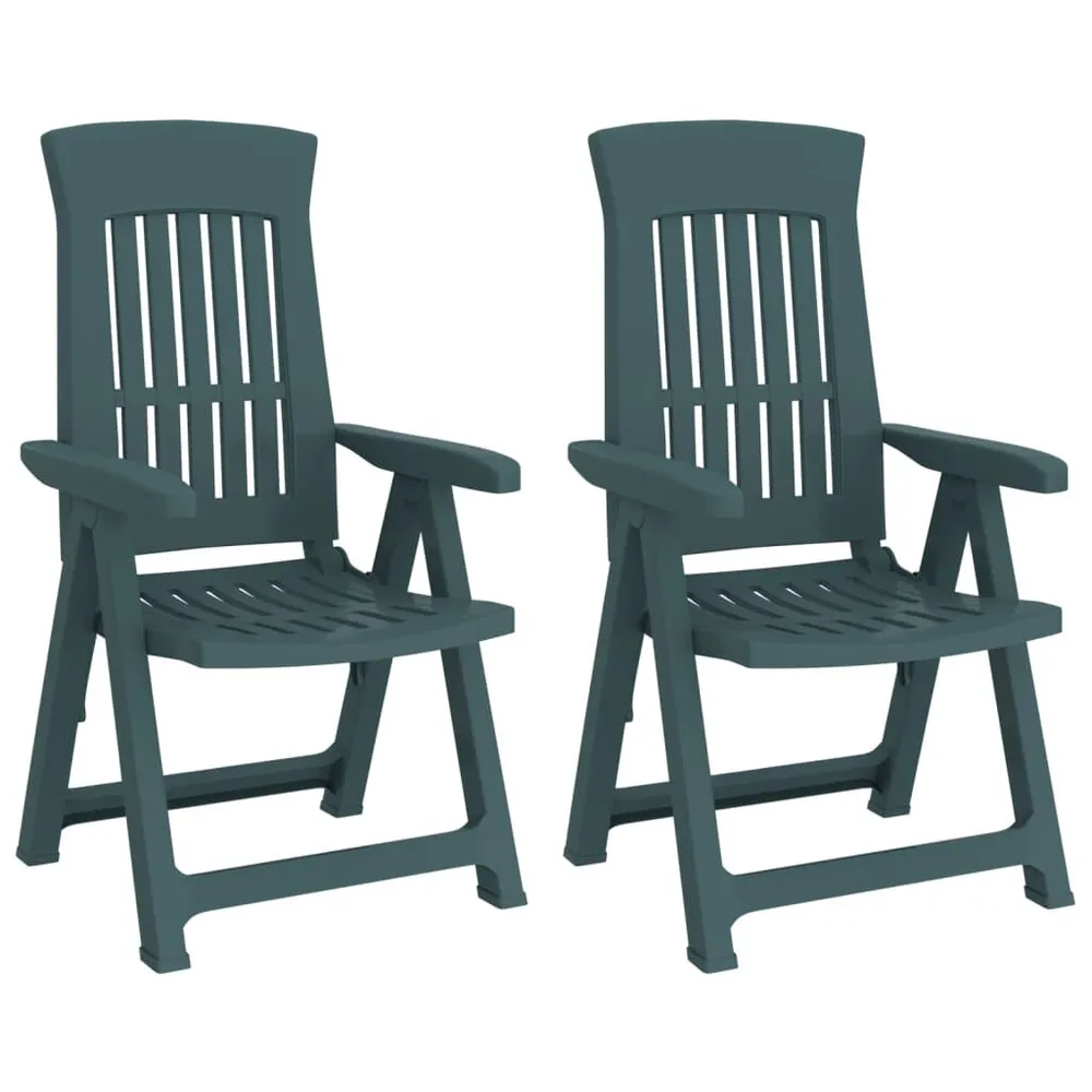 Chaises inclinables de jardin lot de 2 vert PP